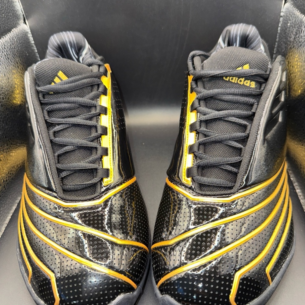 Size 9.5 - Adidas T-Mac 2 Restomod Black Gold Metallic, H68049, Clean, No Box